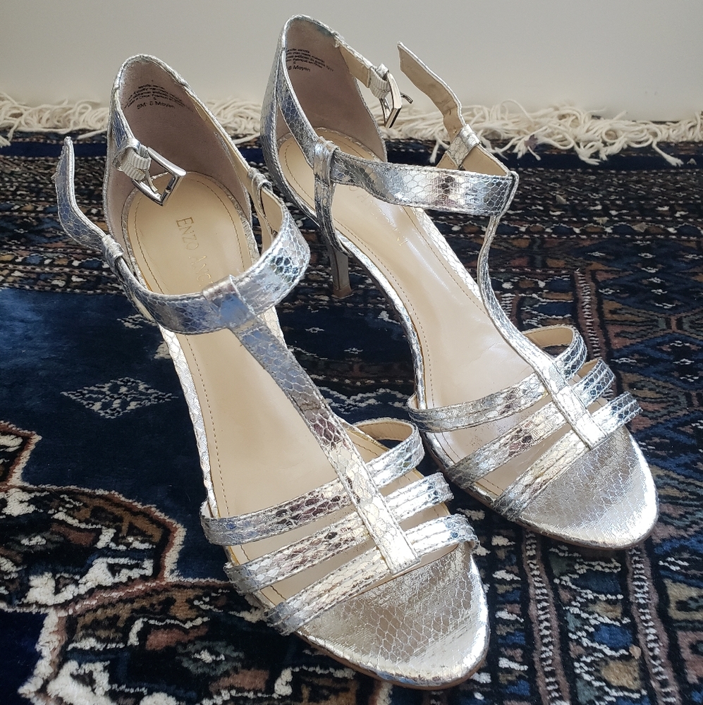 Silver Strappy Women's Sandals